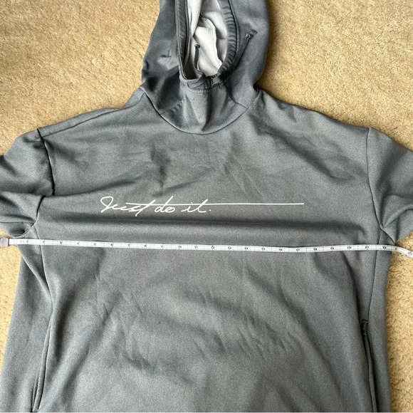 NIKE Women’s “JUST DO IT” Gray Pullover Hoodie - Size M - GUC* - Stretch - Picture 6 of 9